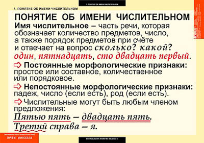 Картинка Таблицы демонстрационные "Русский язык. Числительное и местоимение"