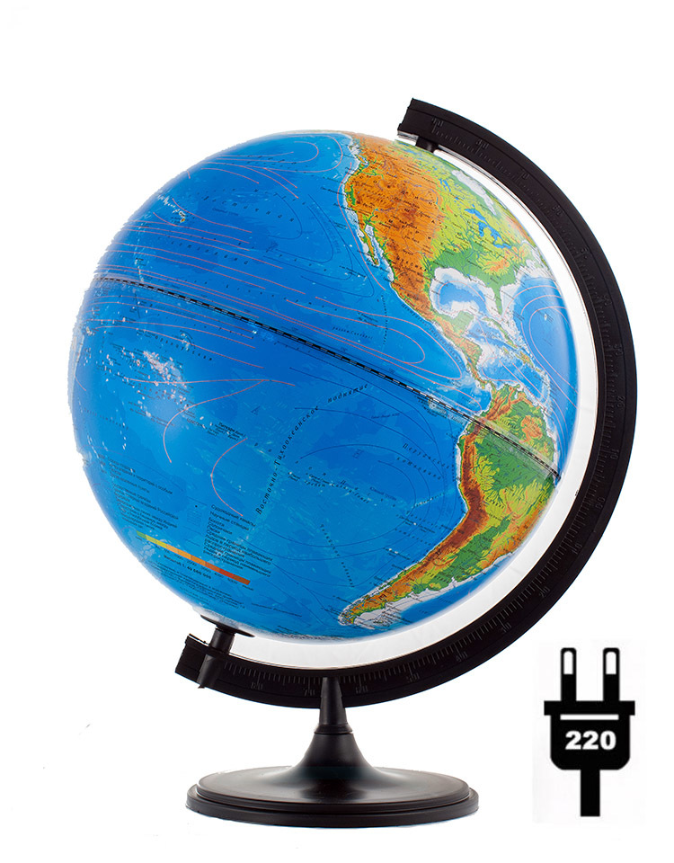Картинка Глобус Земли Двойная карта с подсветкой