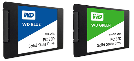 Картинка WD Blue и WD Green: первые твердотельные накопители с интерфейсами SATA