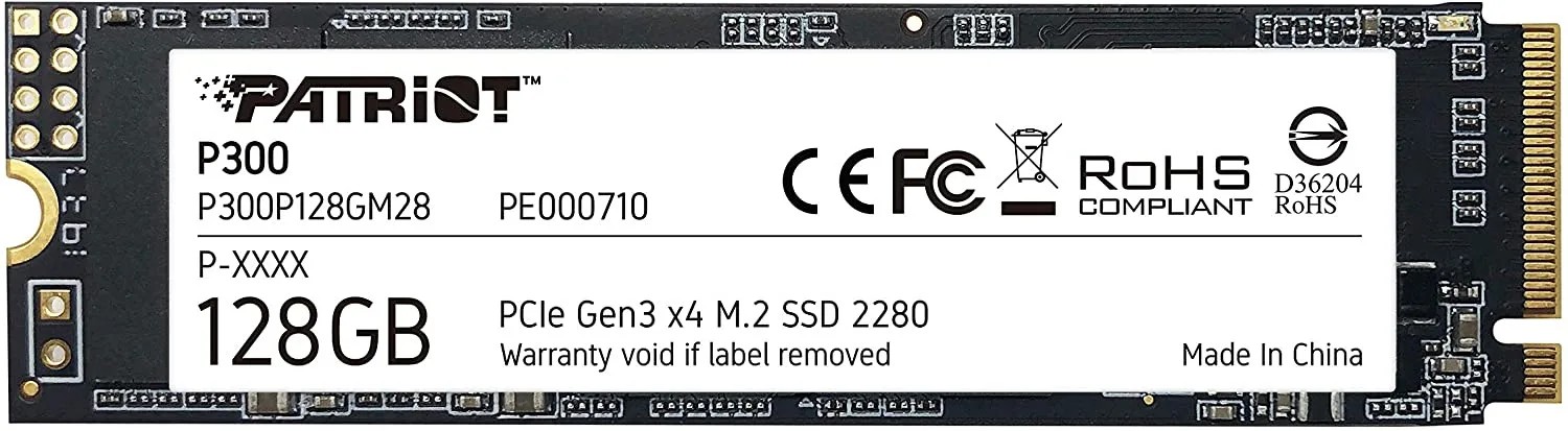 Картинка Накопитель SSD Patriot PCI-E x4 128Gb P300P128GM28 P300 M.2 2280